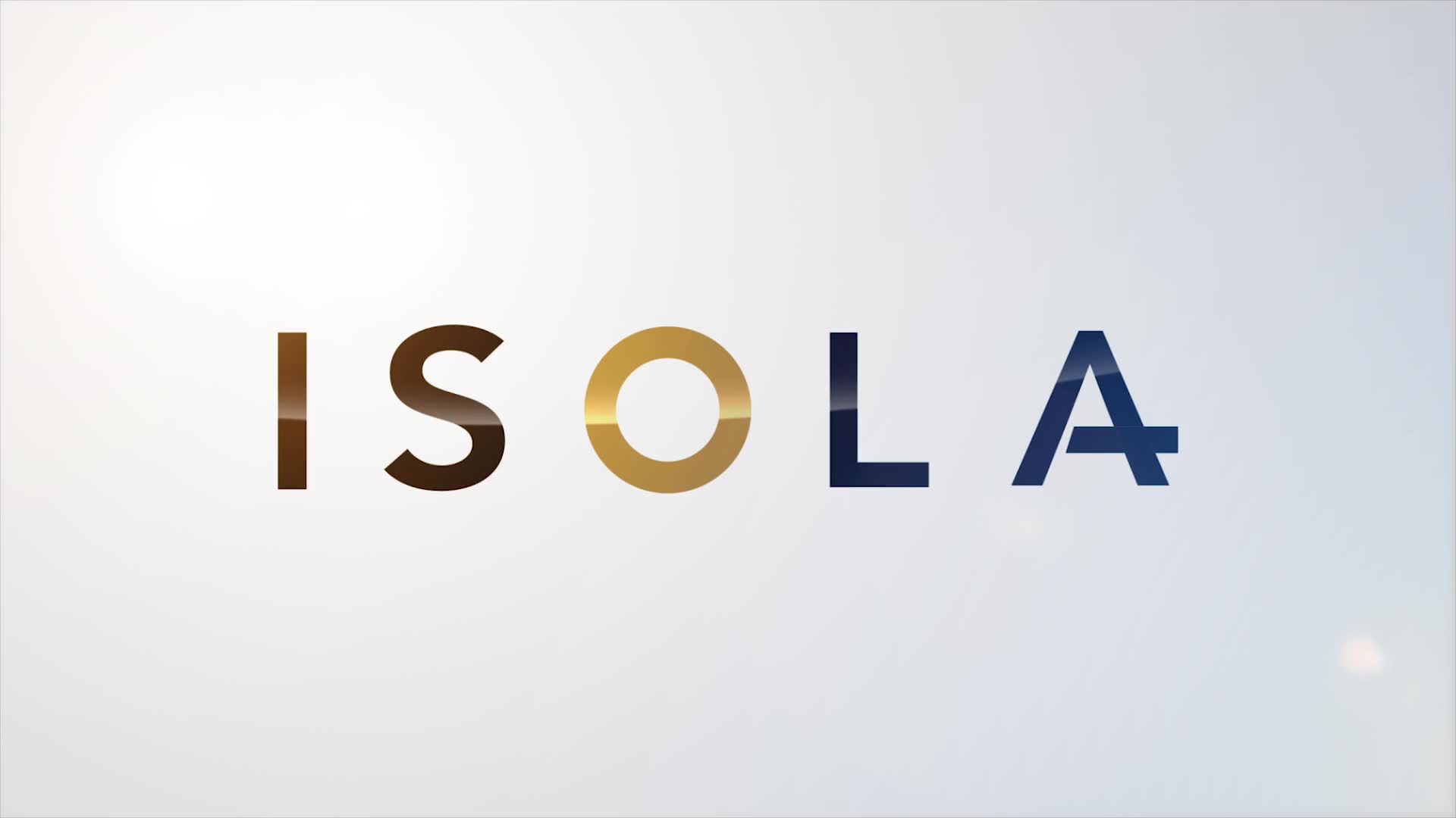 The Isola logo in gold and blue, a real estate developer working with Vantage West Project Sales to develop new contemporary homes.