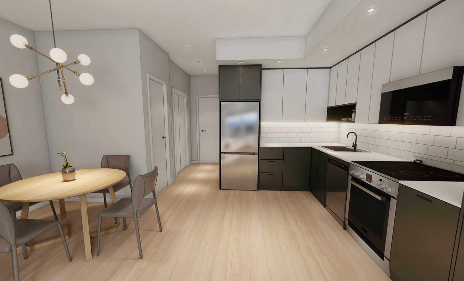 The Anacapri kitchen two bedroom condo, a real estate development sold by Vantage West Project Sales in Kelowna BC.