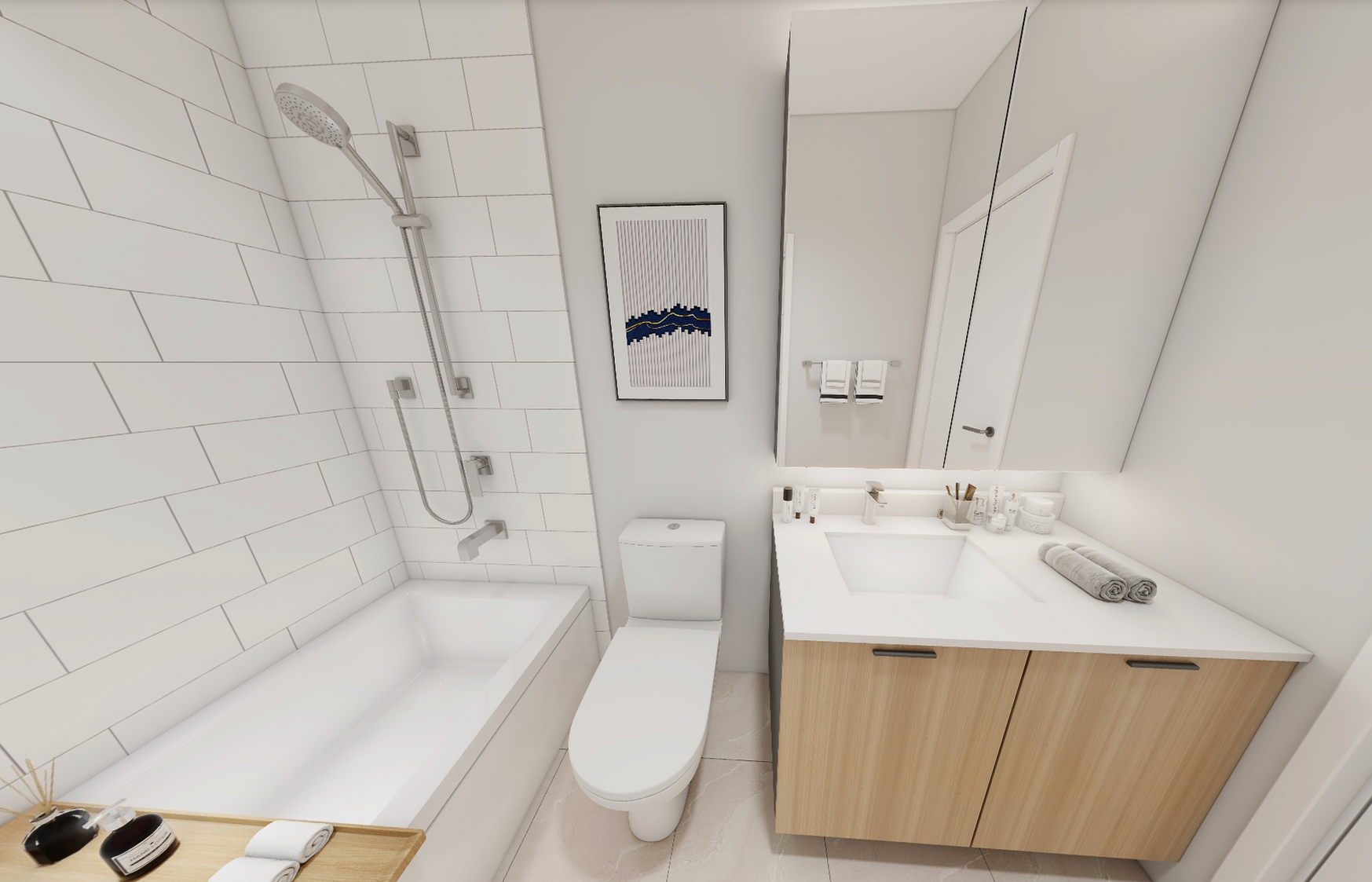 The Anacapri bathroom in condo, a real estate development sold by Vantage West Project Sales in Kelowna BC.