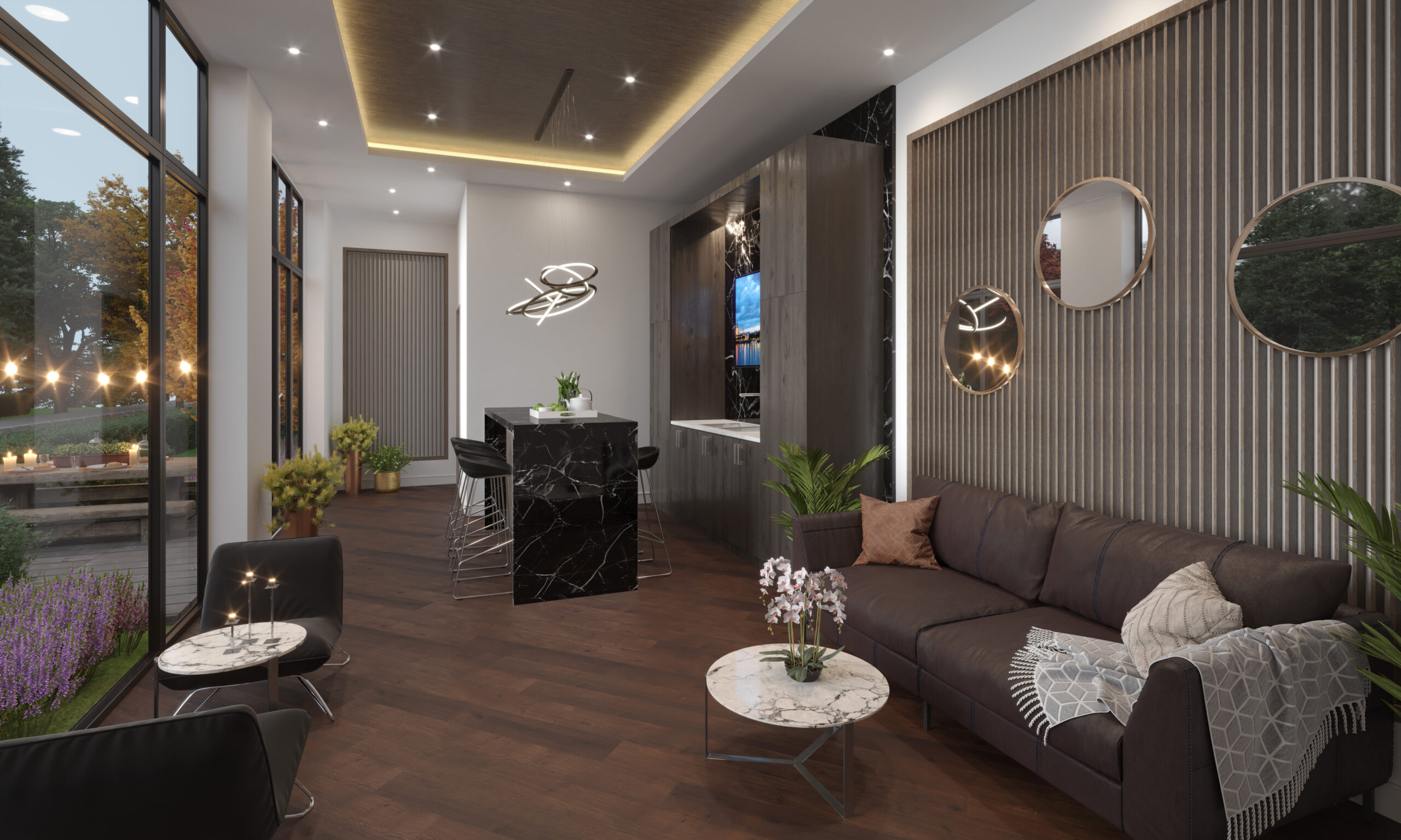 The Anacapri lounge, a real estate development sold by Vantage West Project Sales in Kelowna BC.